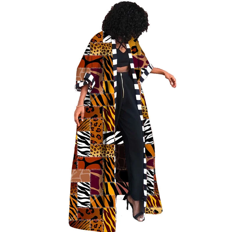 Uveng Spring Trench African Ethnic Style Long Coats