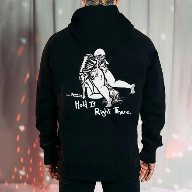 Hold It Right There Printed Men's Hoodie
