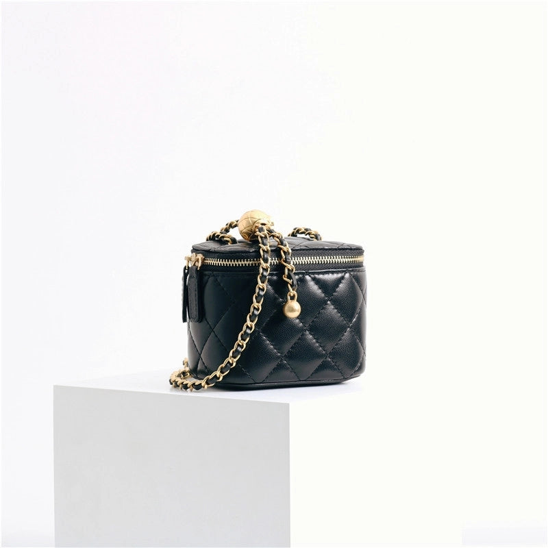 Genuine Leather Women's Bag Spring New Arrival Sheepskin High-Grade Rhombic Mouth Red Bag Cosmetic Bag