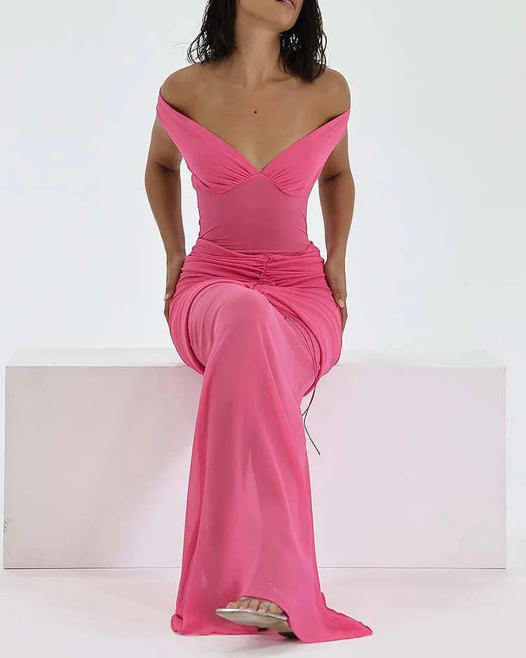 Elegant Solid Color Fashionable Long Dress