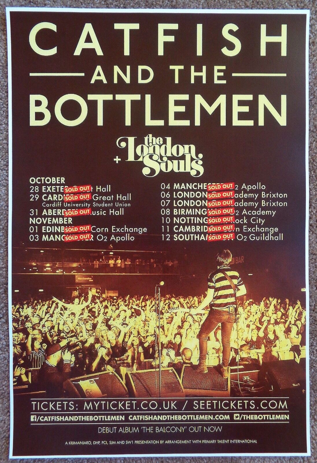 CATFISH AND THE BOTTLEMEN Tour POSTER 2015 United Kingdom Gig Concert