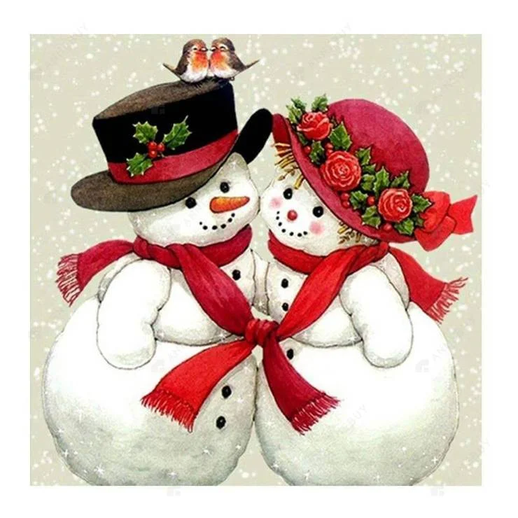 Full Round Diamond Painting Snowman (30*30cm)