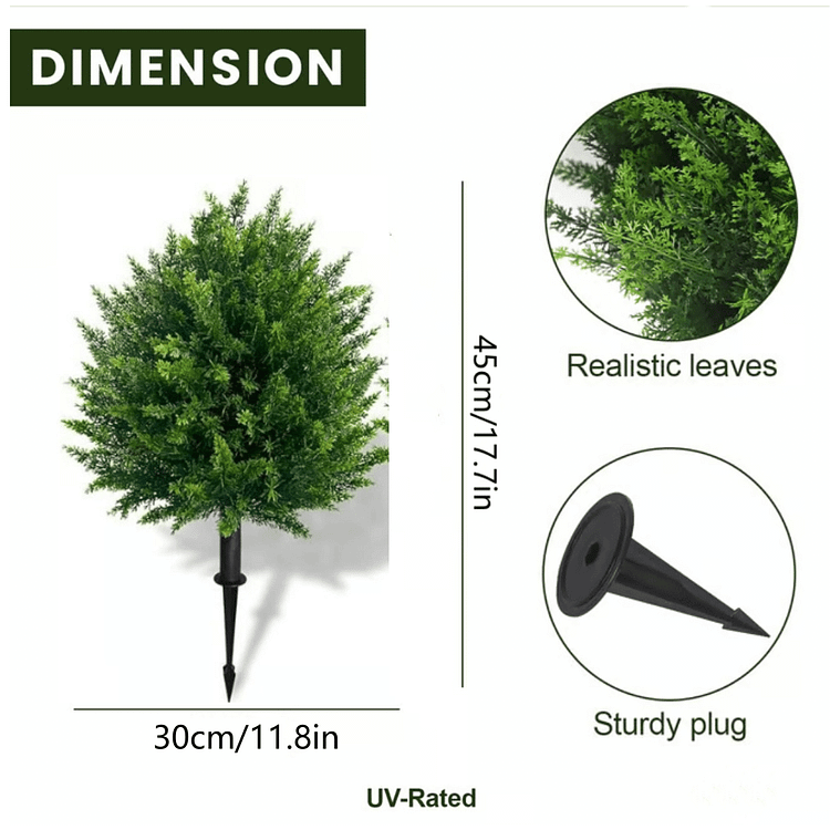 💥UV Resistant Artificial Cedar Topiary Ball Tree 