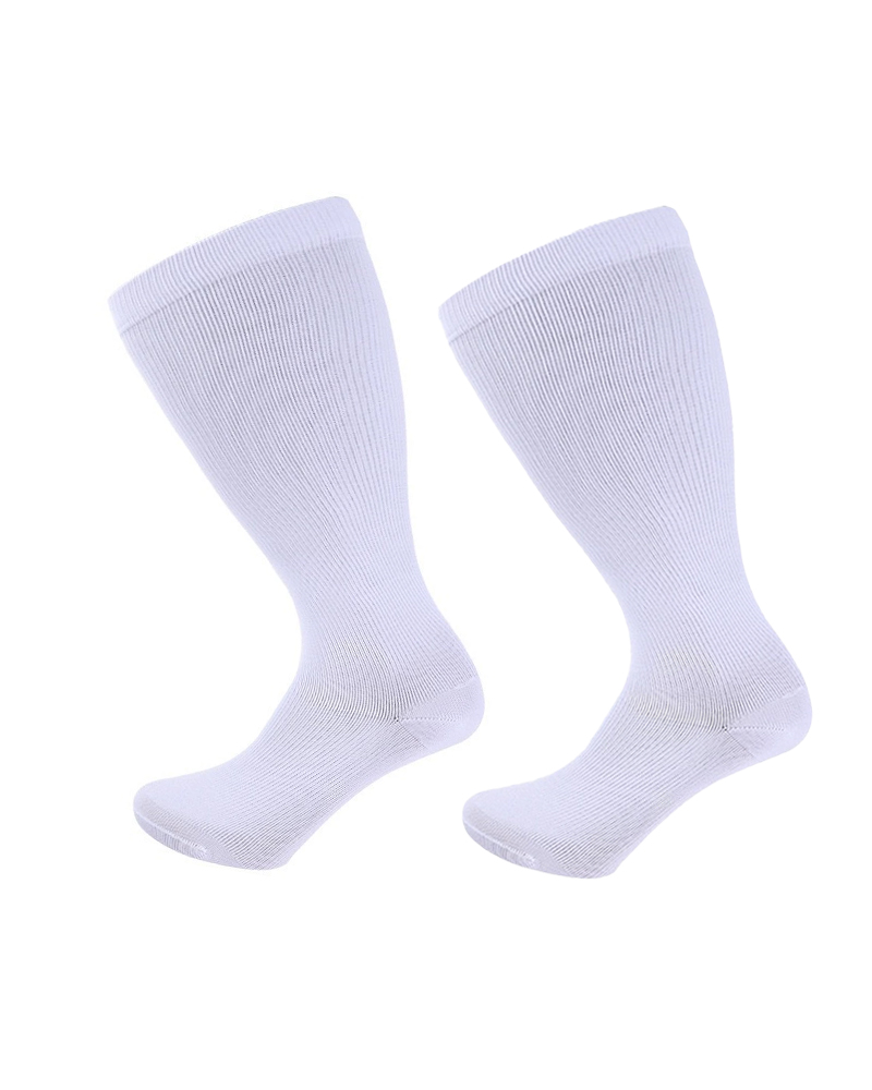 🔥2XL-7XL Solid Color Running Fitness Compression Socks For Obese Men And Women Sports Socks