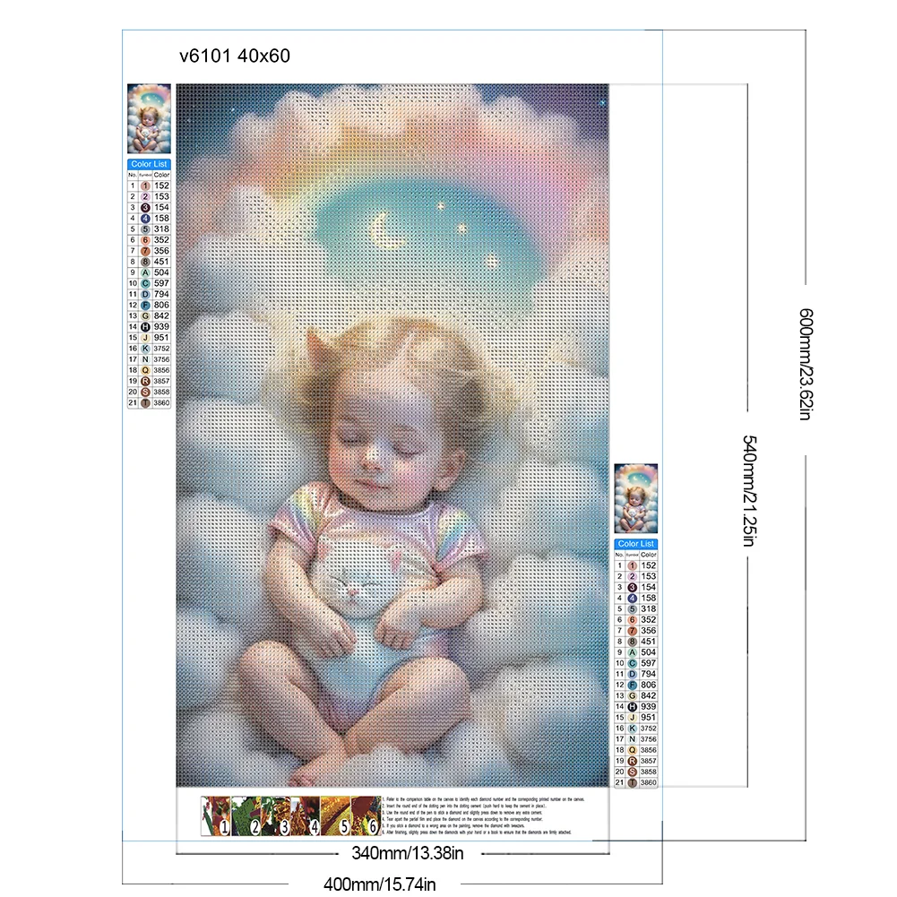 Diamond Painting - Full Round Drill - Angel Baby(Canvas|40*60cm)