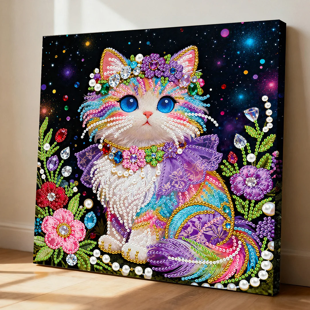 Cat Art Diamond Painting Kit for Adults Home Decor 25x25cm With Frame