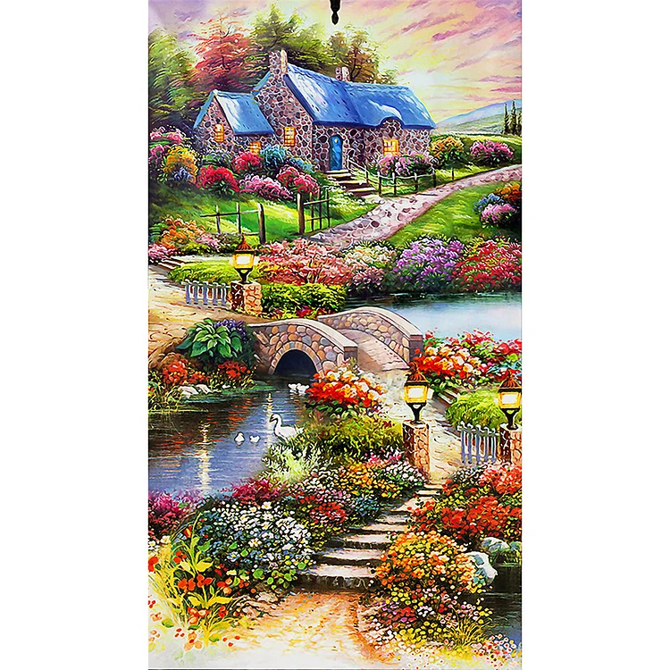 Countryside Landscape Special Shaped Full Drill Diamond Painting 45X85CM(Canvas) gbfke