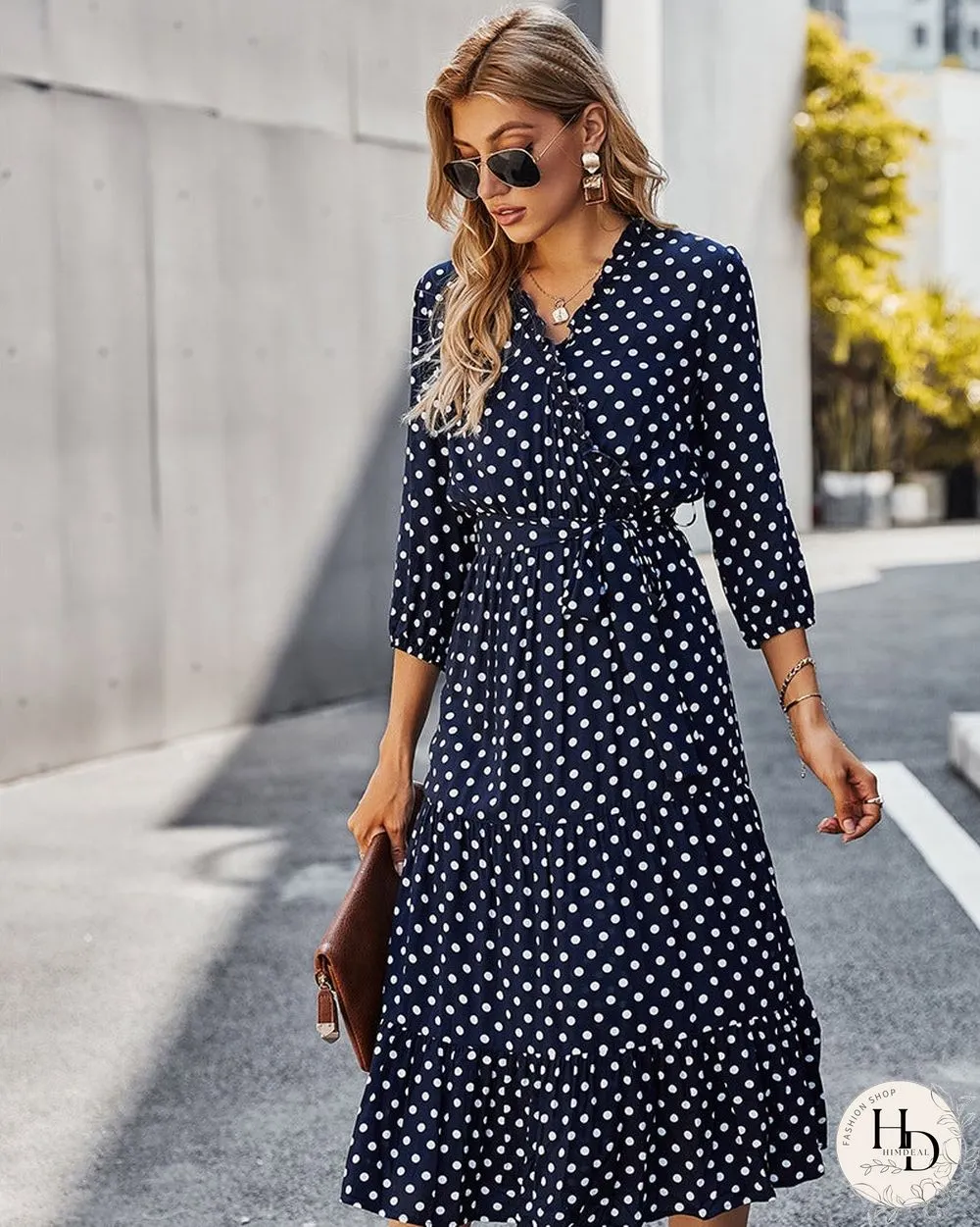 Women's Spring and Summer Classic Polka Dot Print Dress Women