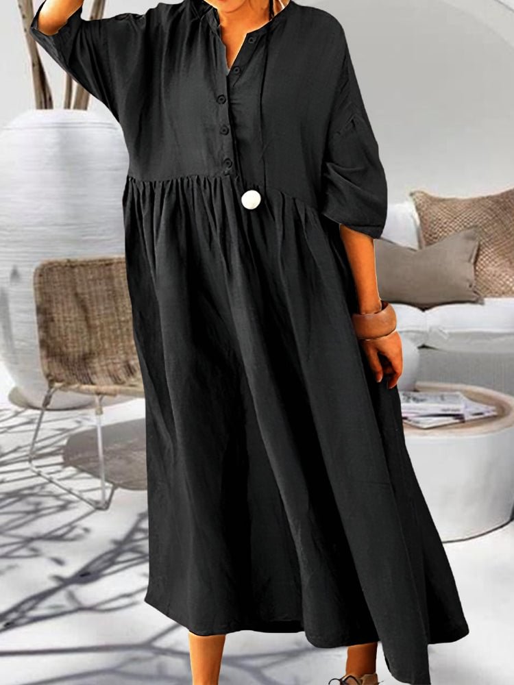 Cotton And Linen Loose Plus Size Irregular Dress
