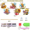 (US Local)6Pcs Diamond Painting Kits Garden Stakes Diamond Art Kits Garden Decor (Bee C)