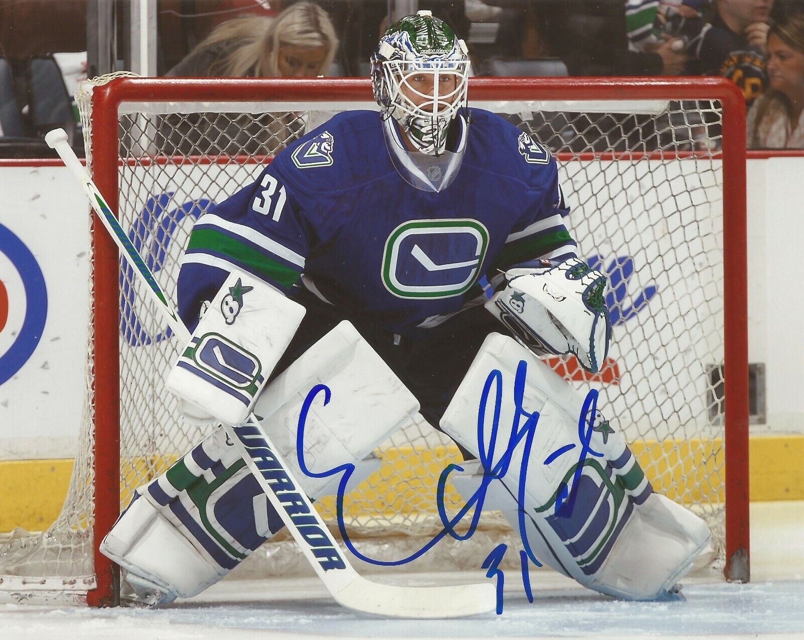 EDDIE LACK SIGNED VANCOUVER CANUCKS 8x10 Photo Poster painting #1 with PROOF & COA