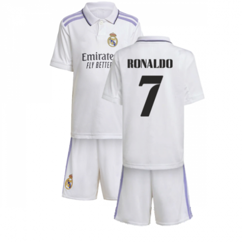 Real Madrid Cristiano Ronaldo 7 Heimtrikot Kinder Mini Kit 2022-2023