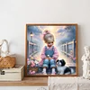 Diamond Painting-DIY Full Round Drill Girl and Dog