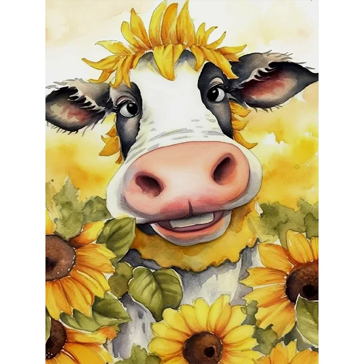 The Cow 30*40CM(Canvas) Full Round Drill Diamond Painting gbfke