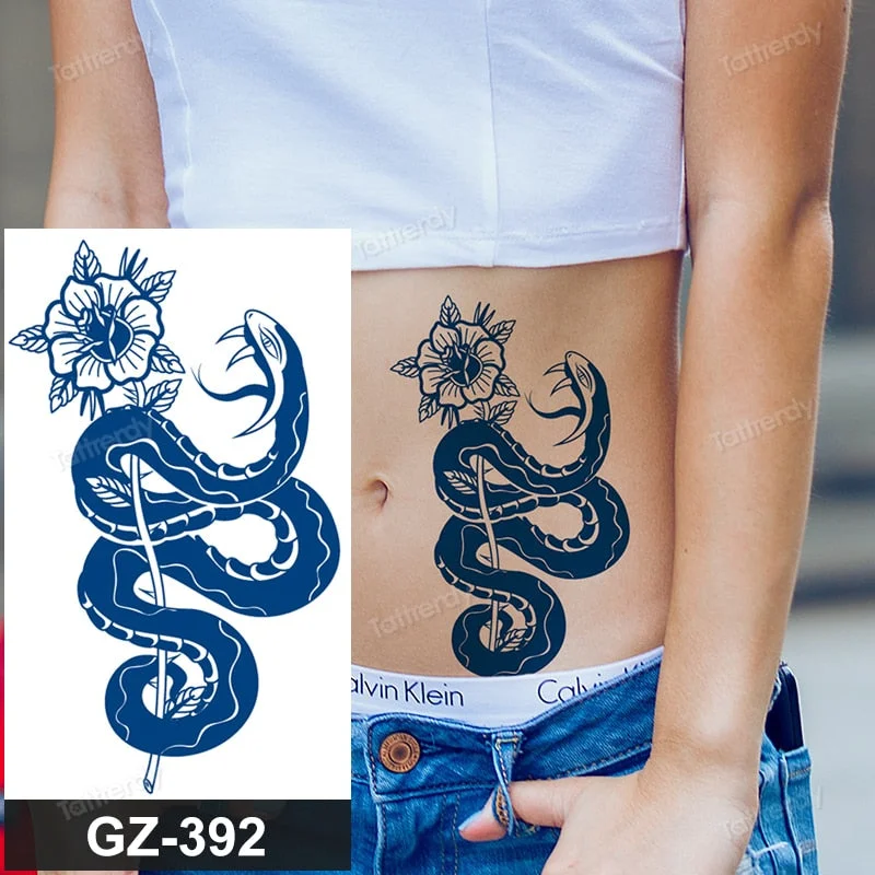 Juice Ink Lasting Waterproof Temporary Tattoo Sticker Dragon Snake Totem Tattoos Sun Wing Body Art Arm Fake Tatoo Women Men
