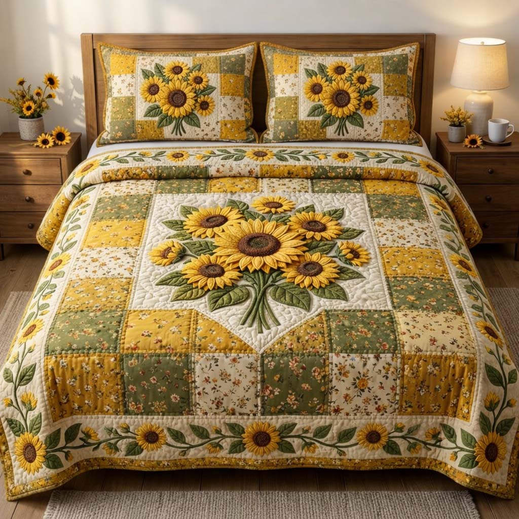 Vintage Vibes 3-Piece Quilted Bedding Set GFTOQA2137