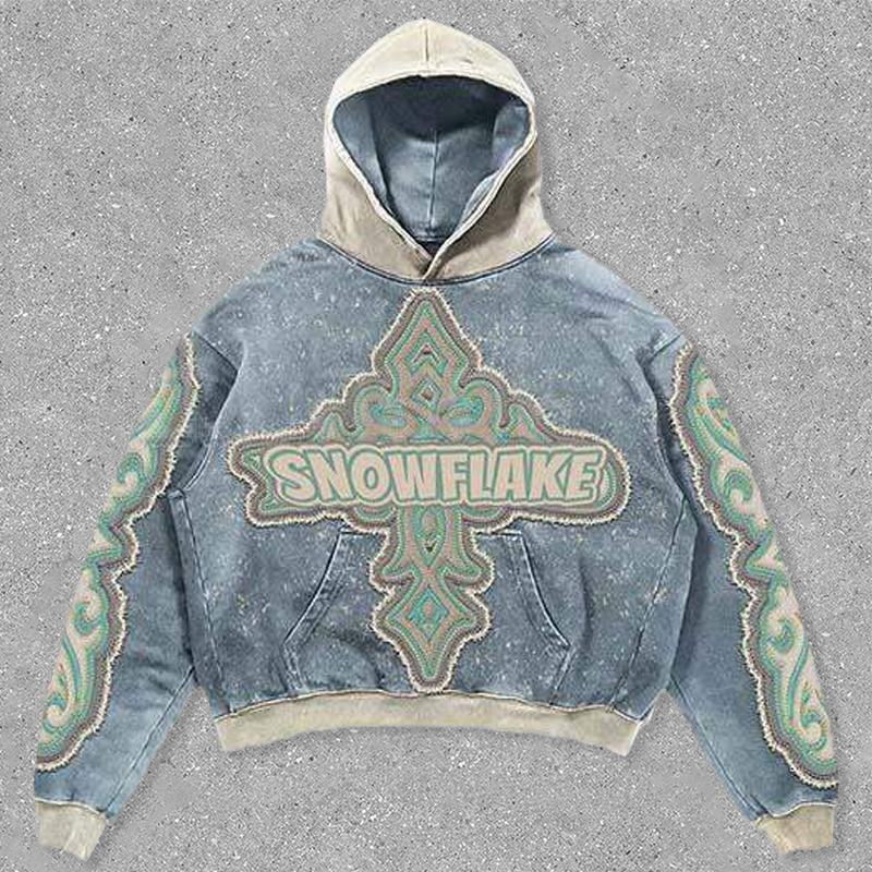 Vintage cross print hoodie