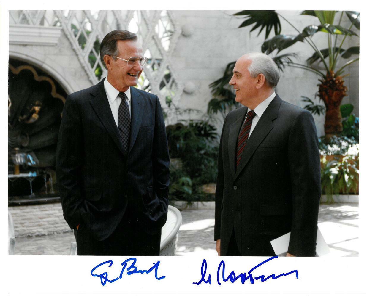 George H.W. Bush/Mikhail Gorbachev Signed Autographed 8x10 Photo Poster painting PSA/DNA#AG03165