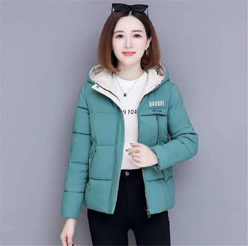 Winter Coat Women 2020 Fashion Winter Jacket Women Cotton padded Parka Outwear Hooded Short Female Jacket Coat Plus Size M-3XL