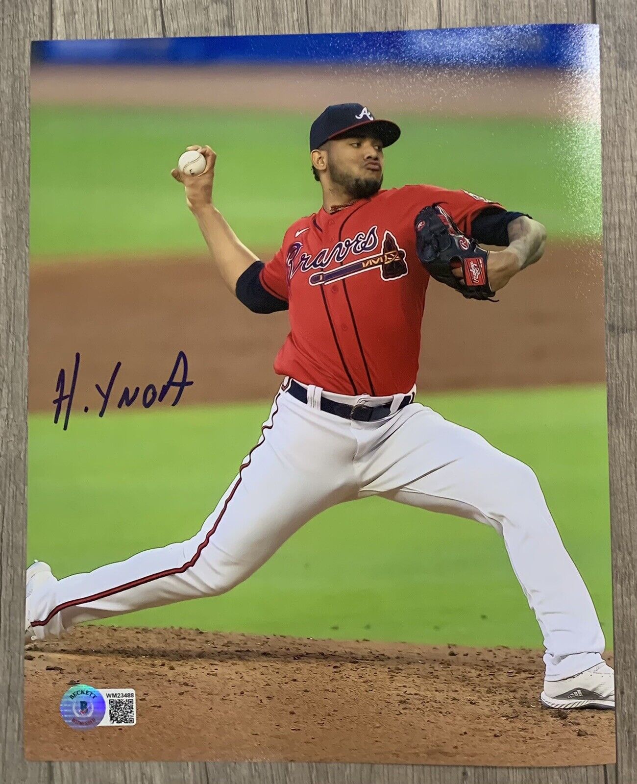 Huascar Ynoa signed autographed 8 x 10 Photo Poster painting beckett coa witness braves atlanta