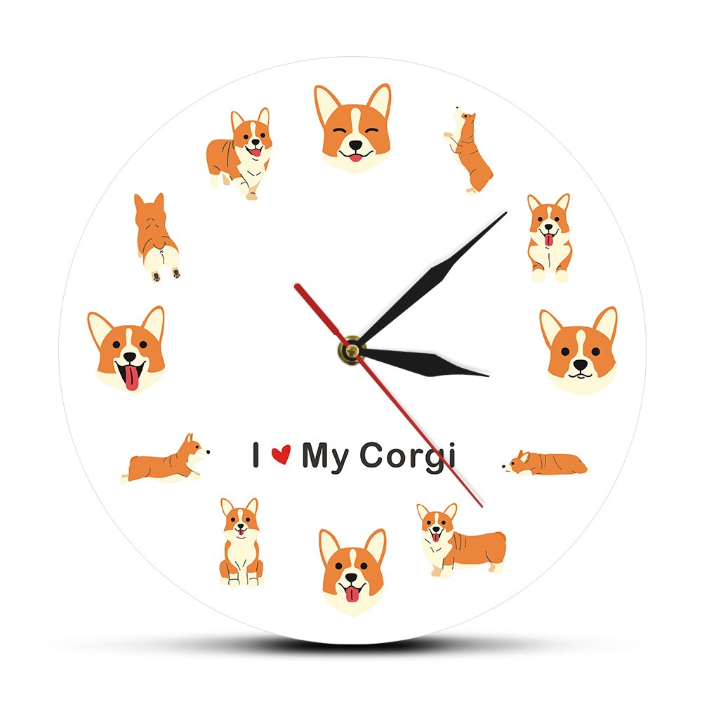 

Cartoon Welsh Corgi - Frameless Acrylic Wall Clock, 501 Original