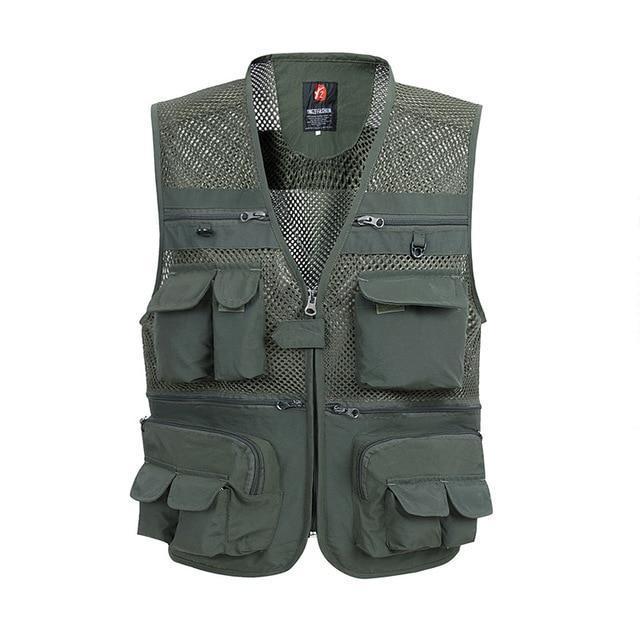 Mens Mesh Vest Casual Thin Breathable Multi Pocket Waistcoat Vest With Many Pockets