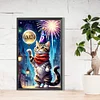 Diamond Painting -5D Round Partial AB Drill New Years Cat(35x55cm)