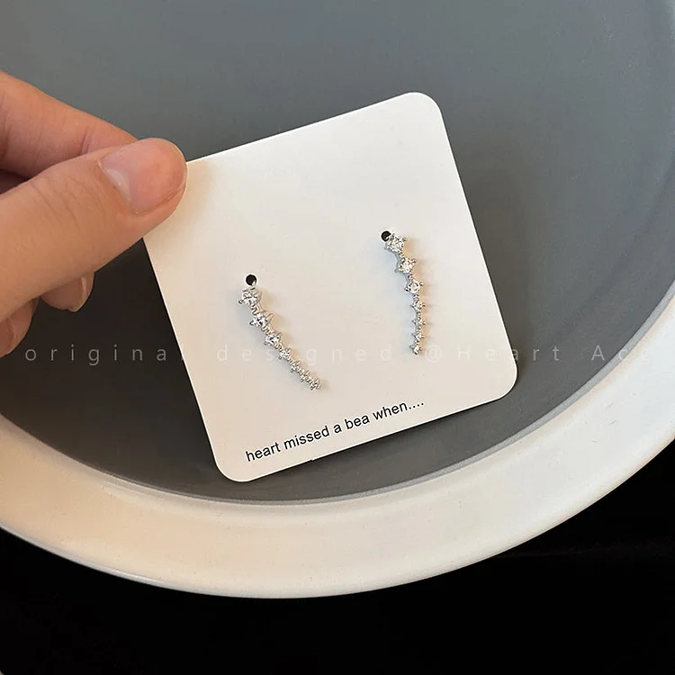 Curved Zircon Earbone Stud Earrings Jewelry