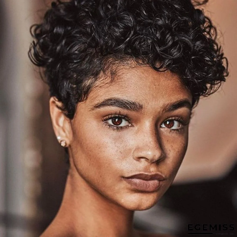 Short Curly Hair Wig Female Hair Wigs Africa Small Volume Chemical Fiber Wig Headgear | EGEMISS