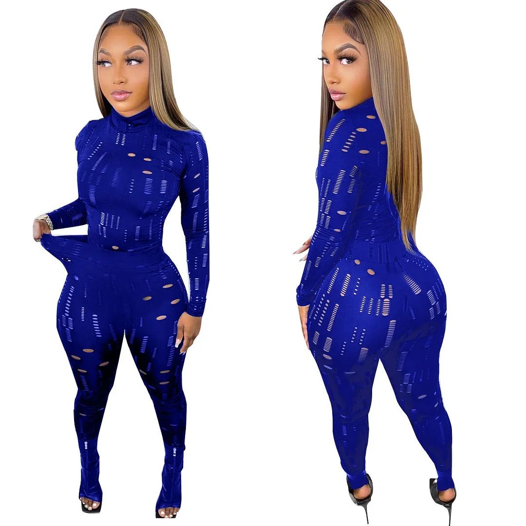 CM.YAYA Hole Active Women Set Long Sleeve T-shirt and Shorts Suit Sport Tracksuit Two Piece Set Fitness Outfit Black Tracksuit