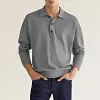 Polo Homme D&eacute;contract&eacute; &agrave; Col en V et Manches Longues