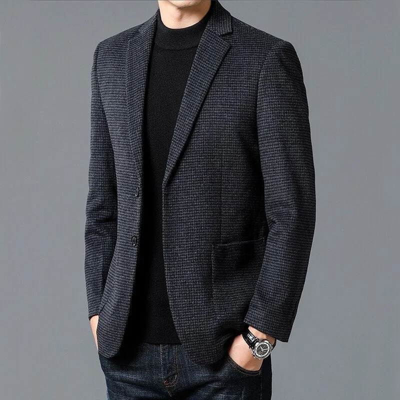 Oocharger Grade Autumn and Winter Warm Wool Men for Blazers 2023 New Arrival Men's Smart Casual Classic Blazer Jacket Brand Clothing