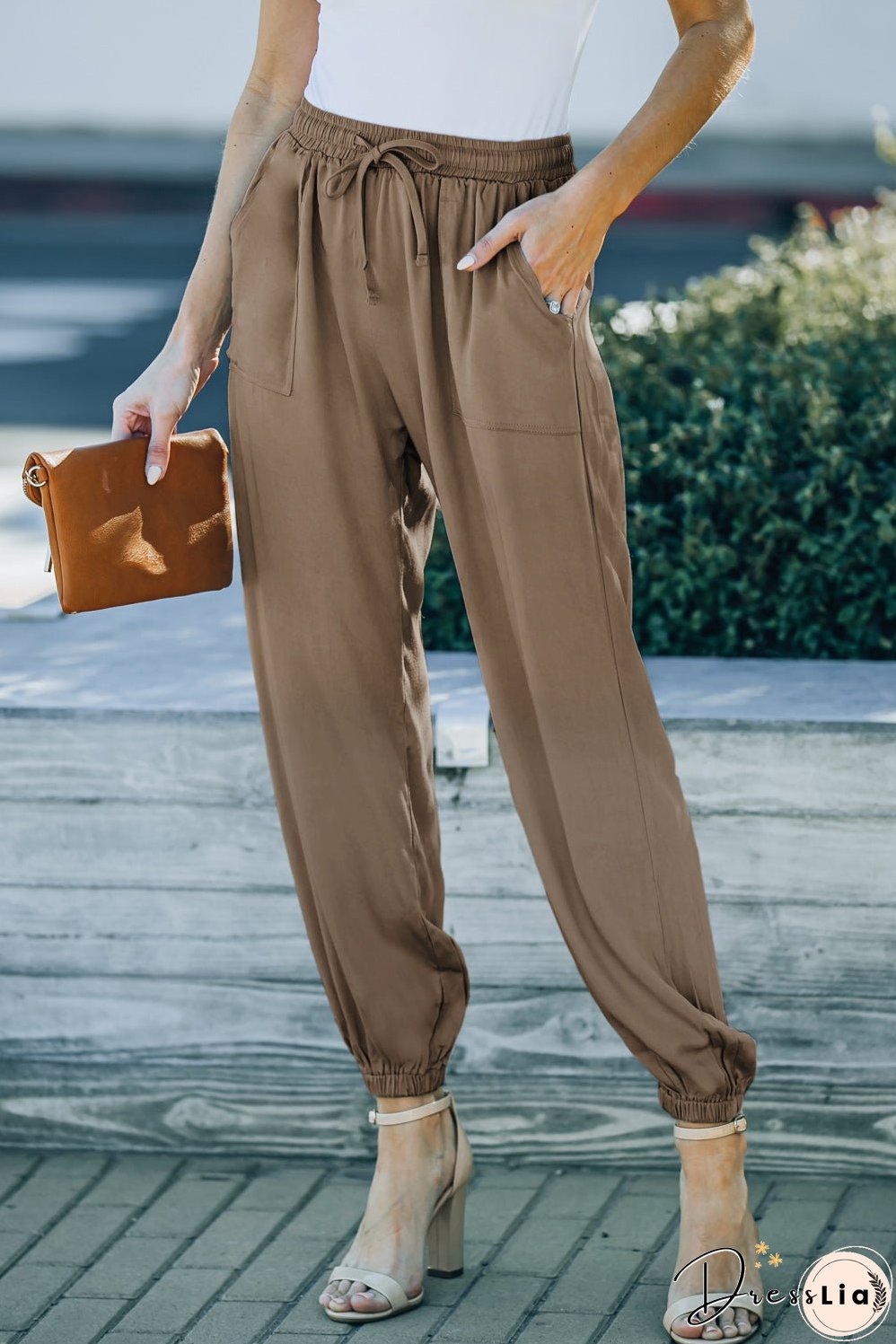 Drawstring Waist Joggers with Pockets