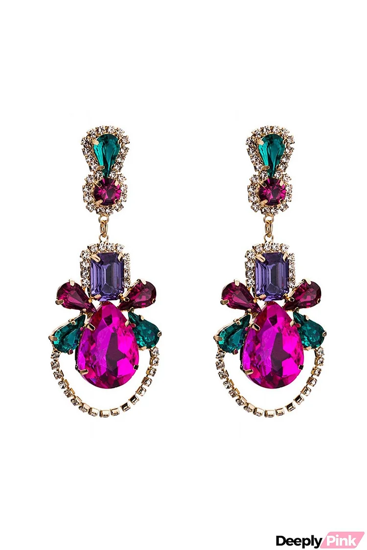 Rhinestone Hollow Drop Earrings