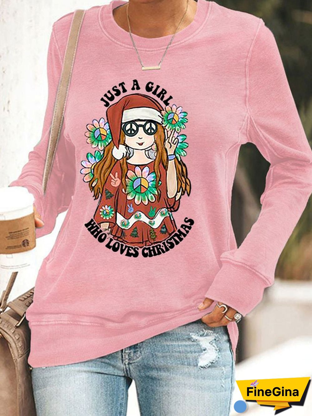 Women's Just A Girl Who Loves Christmas Casual Sweatshirt