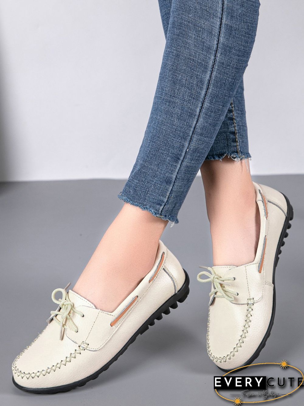 Retro Casual Simple Lace-up Flat Shoes