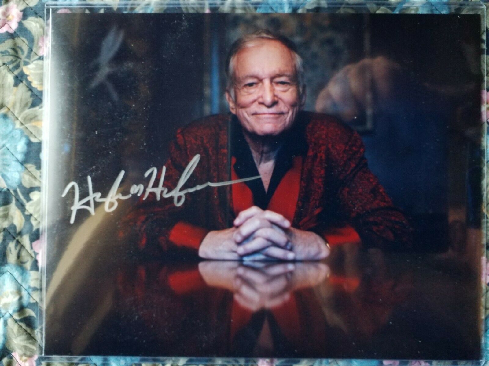 Playboys Hugh Hefner Authentic Autograph Signed 8x10 Photo Poster painting