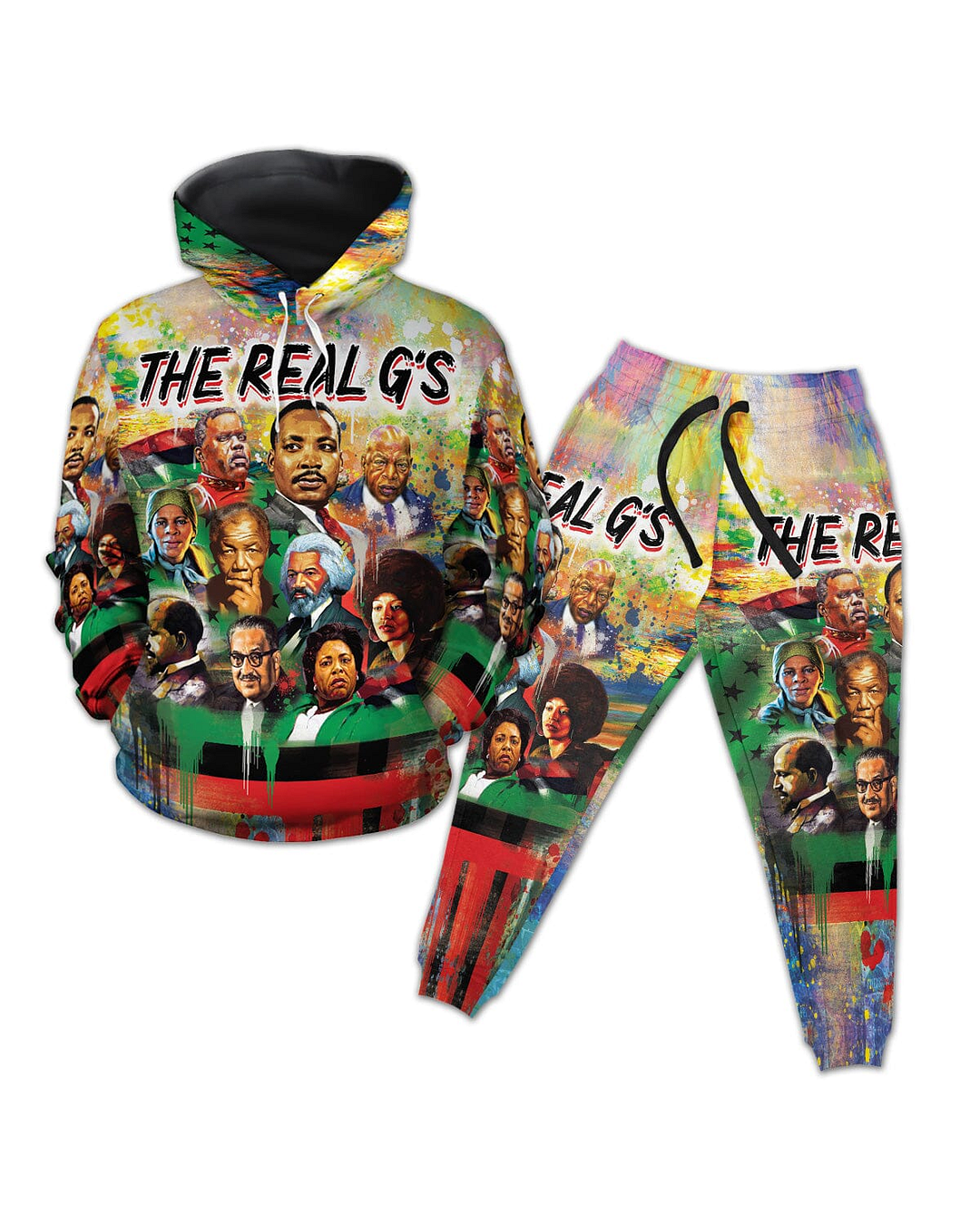 The Real G's All-over Hoodie And Joggers Set