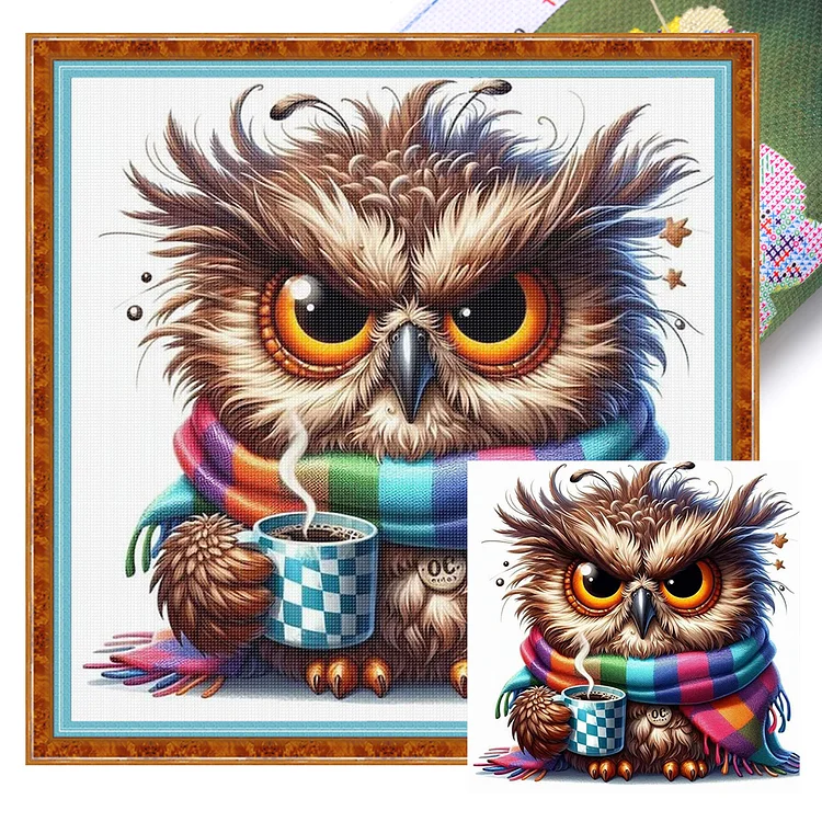 【Yishu Brand】Owl (40*40cm) 11CT Stamped Cross Stitch gbfke
