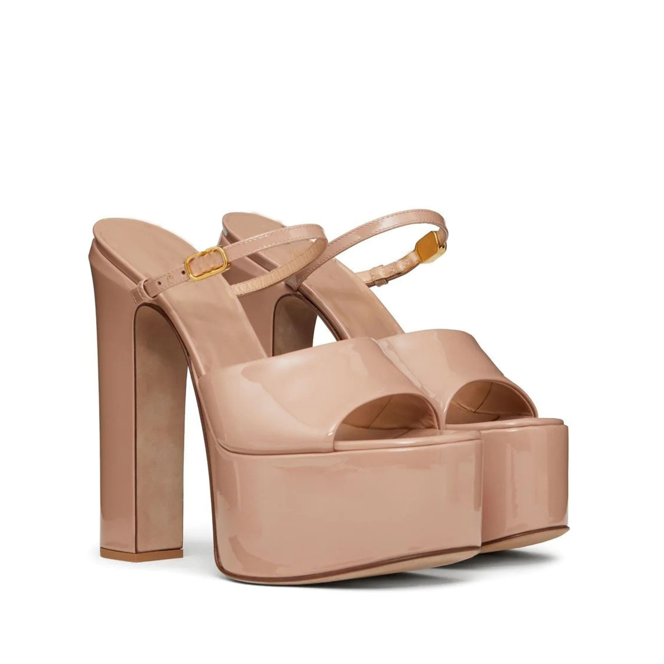 150mm Thick heel round toe buckle waterproof platform open toe one-strap sandals high heel sandals-MERUMOTE