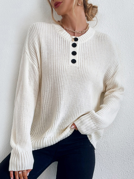 Off Shoulder Regular Fit Wool/Knitting Simple Sweater S124- Fabulory