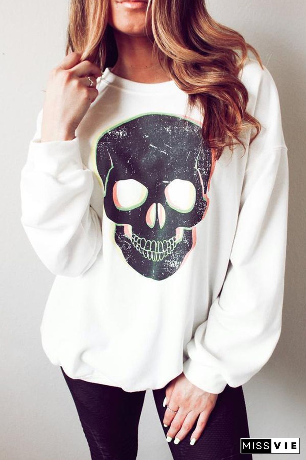 Printed Long Sleeve Loose Sweatshirt (3 Colors) P14234