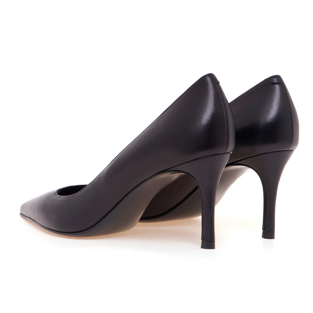Chic Pointed Toe Stiletto Heel Slip On Black Pumps for Women