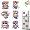 (US Local)6Pcs Diamond Painting Refrigerator Magnets Diamond Art Kits for Adults (Owl)