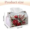 Diamond Painting Red Rose Hummingbird PU Leather Tissue Box for Napkin Holder