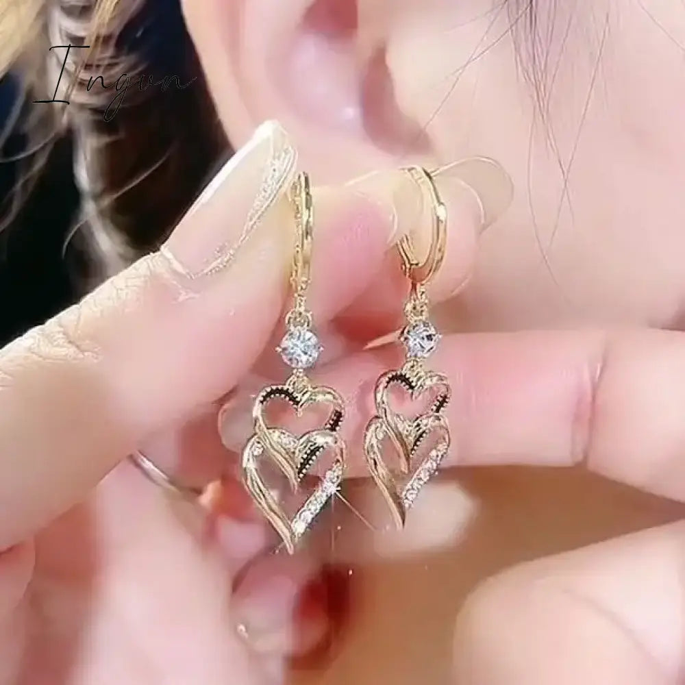 Exquisite Opal Flower Earrings For Women Rhinestone Long Tassel Zircon Earring Girls Wedding Party