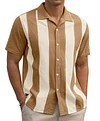 2024 Summer Contrast Stripe Stitching Short-sleeved Loose Casual Shirt