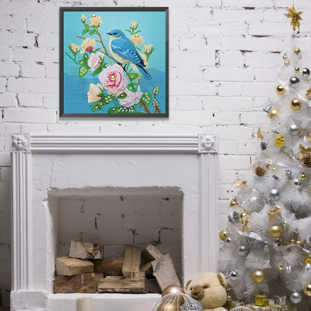 Diamond Painting - Full Special Shaped Drill - Flower Bird(Canvas|30*30cm)