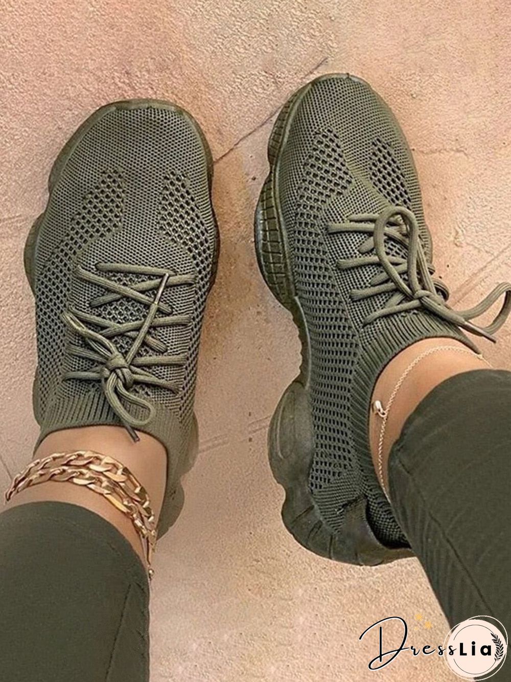 Neochrome Flyknit Breathable Lace-Up Sneakers