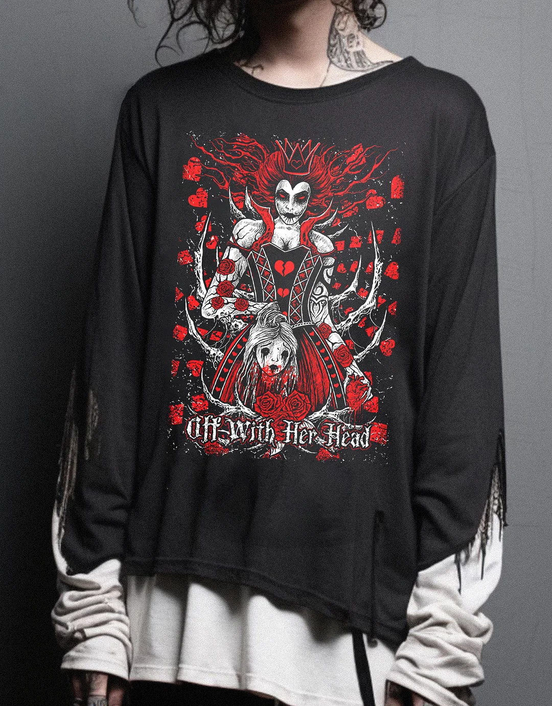 Off With Her Head Fake Two-piece Long-sleeved T-shirt / DarkAcademias /Darkacademias